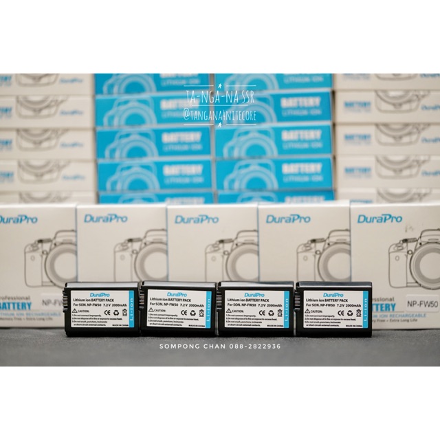 [ส่งฟรี: BAVH ลด60] DuraPro np-fw50 แบตเตอรี่สำหรับ Sony A7ii A7Rii A7Sii a6400 a6500 a6300 a6000 a5
