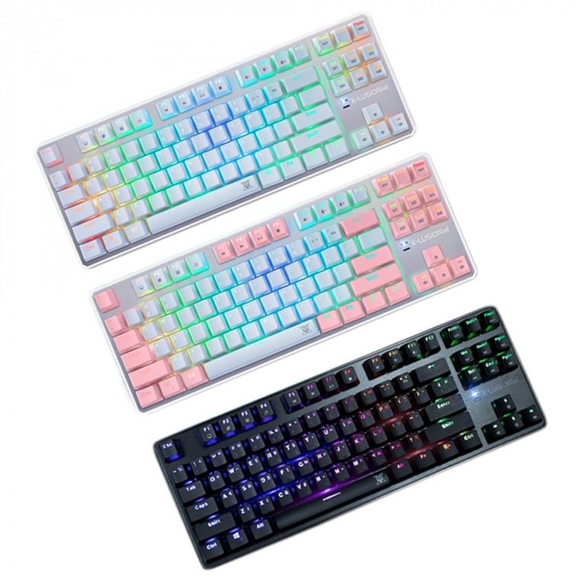 NUBWO X21 TKL RGB Mechanical Gaming Keyboard คีย์บอร์ดเกมมิ่ง (Black,White,Pink)