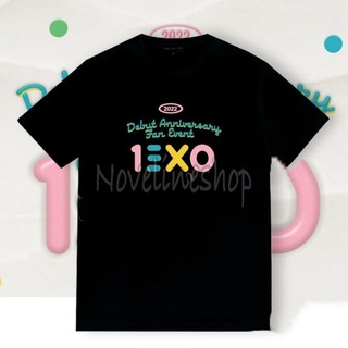 เสื้อยืดผ้าฝ้าย เสื้อยืด ผ้าฝ้าย พิมพ์ลายครบรอบ exo debut สไตล์เกาหลี สําหรับผู้หญิง และผู้ชาย วรรคเดียวกัน