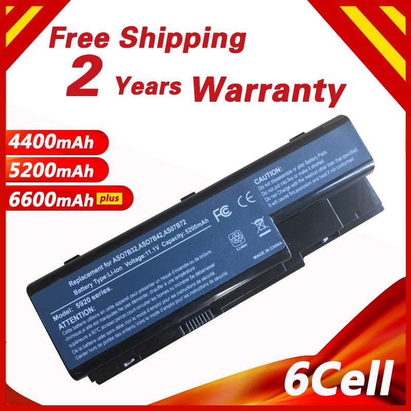 ❤6 cells Laptop Battery for Acer Aspire 5720 5730 5739 5910g 5920 5930G 5935 5942 6530 6920 6930 722