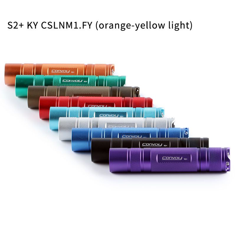 ไฟฉาย Convoy S2+ พร้อม KY CSLNM1 ของแท้Fy ไฟ LED สีส้ม สีเหลือง สําหรับตั้งแคมป์ เดินป่า