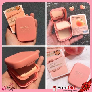 Nee Cara Peach Pressed Powder 6g นีคาร่า พีช เพรส พาวเดอร์ แป้งพัฟ คุมมัน N611 (แท้)