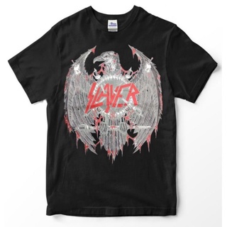 เสื้อยืดผ้าฝ้ายUNIQLO เสื้อยืด พิมพ์ลาย BAND BAND slayer 1 Premium BAND Music BAND โลหะ สําหรับผู้ชายL XL  XXL 3XL