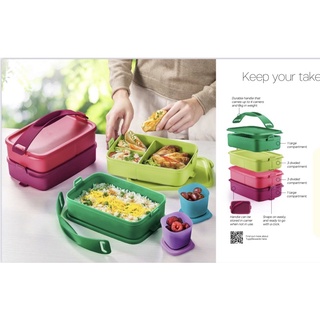 Tupperware ปิ่นโตคลิ้กทรงสี่เหลี่ยมกลับมาอีกครั้งนะคะ ใครที่พลาดรีบจับจองกันเลยค่ะ รุ่นคลิ้ก 2 ชั้น สีสันสดใส