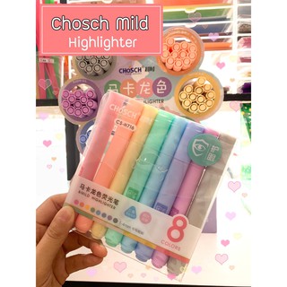 ปากกาเน้นข้อความ พาสเทล  8 สี chosch mild highlighter pastel (1 ด้าม)