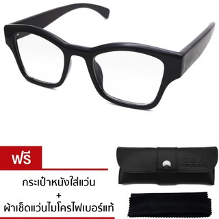 Wood Glasses แว่นตาขาไม้กรอบเหลี่ยม รุ่น ​A8006-303 / Black-Dark Oak Wood