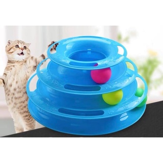 🌷🌷ของเล่นรางลูกบอลแมว 3 ชั้น Intelligence Triple Play Disc Cat (พร้อมส่ง)🌺🌷