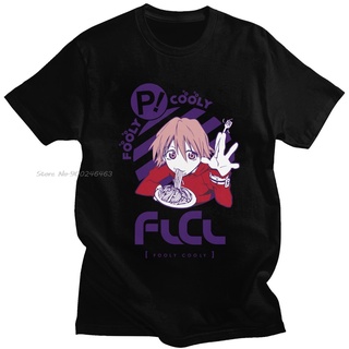 [COD]เสื้อยืดแขนสั้น คอกลม ผ้าฝ้าย แบบนิ่ม พิมพ์ลายการ์ตูนอนิเมะ FLCL Haruko Haruhana แฟชั่นสําหรับผู้ชาย