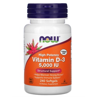 (แบ่งขาย 30 softgels ) Best Seller Now Foods, High Potency Vitamin D-3, 125 mcg (5,000 IU)