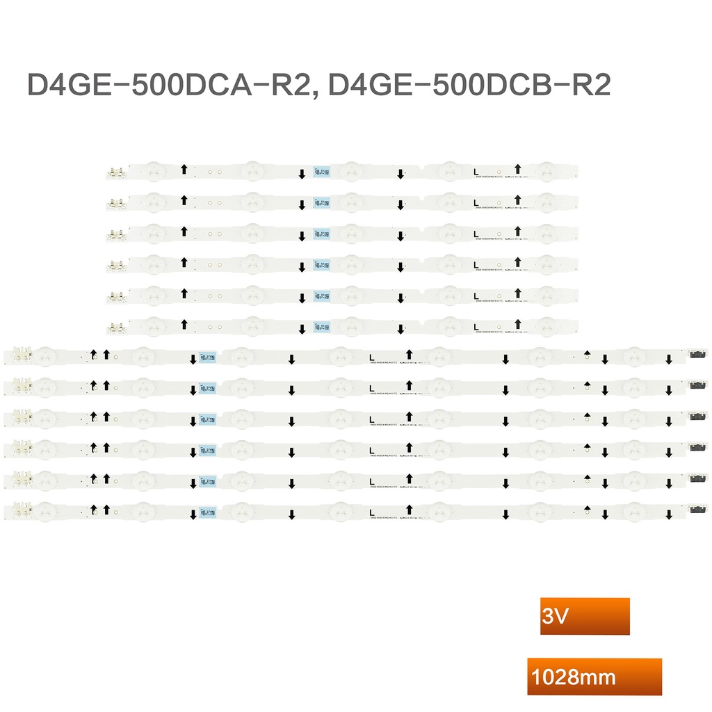 Led strip 12 ชิ้น = 6 ชุดแบ็คไลท์สําหรับ Samsung UE50H6510 UN50J550 light bar D4GE-500DCA/B-R2 2014S