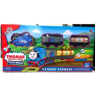 firstbuy_ของเล่นเด็ก รถไฟโทมัส Thomas รถไฟคลาสิก วิ่งรางพร้อมโบกี้ ใส่ถ่าน 11 ชิ้น ในกล่องคะ