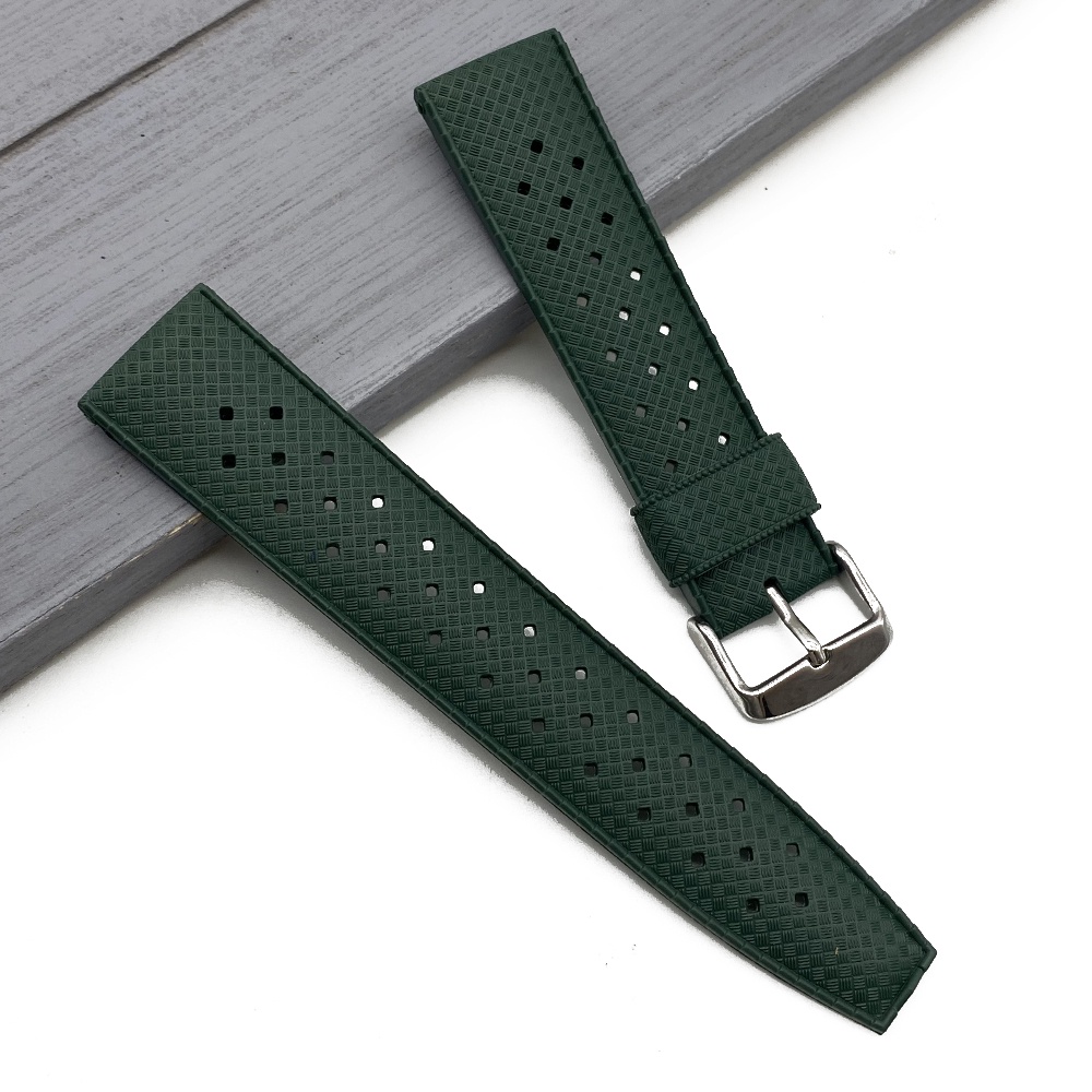 Premium Grade Tropic Rubber Watch Strap 20mm 22mm Black Blue Green Silicone Watch Band Women Men's Watch Accessories