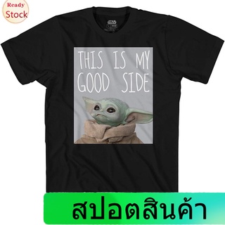 เสื้อยืดลำลอง STAR WARS The Mandalorian The Child This Is My Good Side Baby Yoda T-Shirt Short sleeve T-shirts