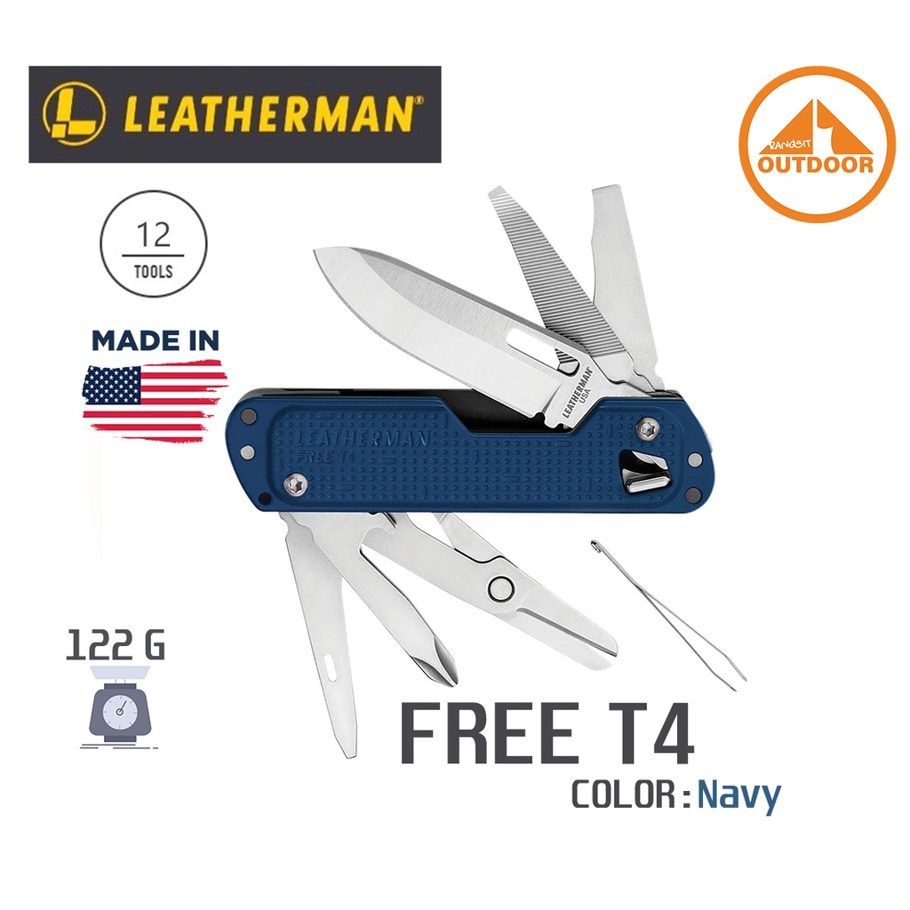 Leatherman FREE T4 #Navy | Multi Tool Stainless | 12 Tools เครื่องมือพับอเนกประสงค์