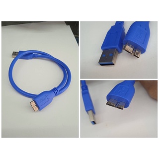 ่้CABLE USB HDD 3.0สีฟ้า สายต่อฮาร์ดดิส USB 3.0 สายต่อกล่องยาว 40 CM สายหนาสัญญานดี มีความเสถียรใช้งานดีมาก