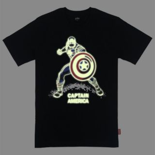 ถูกสุดๆเสื้อยืดมาร์เวล กัปตันอเมริกา MARVEL-9244-CAP เรืองแสงในที่มืดรหัสเต็ม