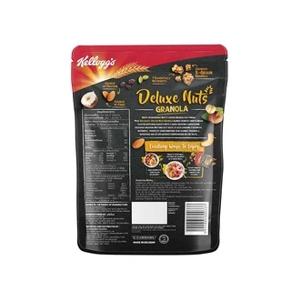Kellogg's Deluxe Nuts Granola เคลล็อกส์ ดีลักซ์ นัท กราโนลา อาหารเช้า ซีเรียลธัญพืช 220 g.