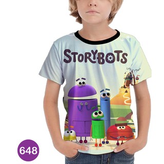 เสื้อยืด พิมพ์ลาย StoryBots 3 มิติ สําหรับเด็กผู้ชาย -648