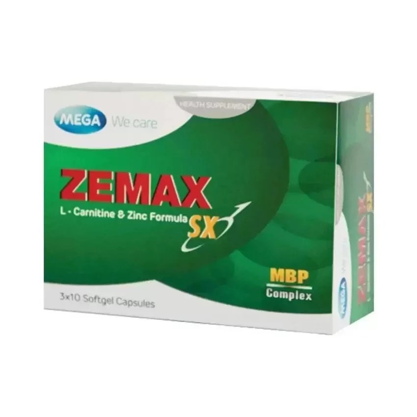 Mega We Care Zemax SX 30 capsules (ZMA)เสริมฮอร์โมน สุขภาพเพศชายและกล้ามเนื้อ