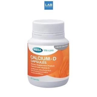 *[ซื้อ 1 แถม 1] MEGA we care Calcium-D 20 capsules - ผลิตภัณฑ์เสริมแคลเซียม 1 ขวด บรรจุ 20 เม็ด