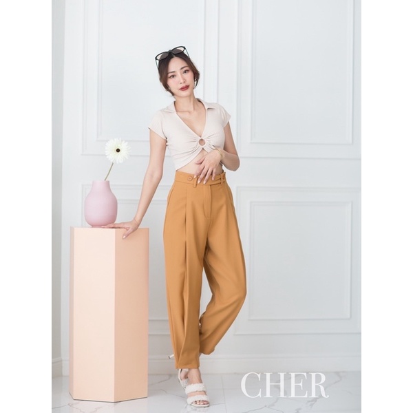 9098กางเกงขายาวงานดีเอวสูงทรงสวย