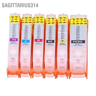 Sagittarius314 ตลับหมึก แบบเปลี่ยน 6 สี สําหรับเครื่องพิมพ์ Pixma Ts705 Tr7550