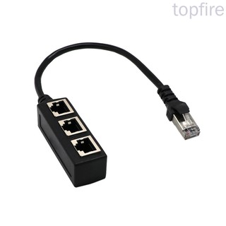 Rj45 Network 1 To 3 Port Ethernet อะแดปเตอร์แยกสายเคเบิ้ล Male To 3 Female Lan ความเร็วสูง