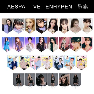 ธงแขวน รูปภาพ Kpop AESPA IVE ENHYPEN สําหรับตกแต่งผนัง