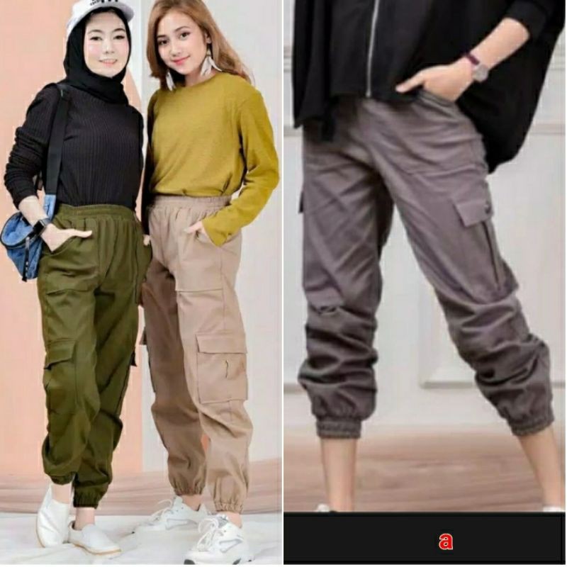 Katun Cargo joggers สําหรับผู้หญิง ชุดผ้าฝ้ายพร้อมกางเกงรุ่นใหม่ล่าสุด