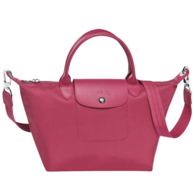 แท้100%!!!! Longchamp Le Pliage Neo Size M หูยาวสีFramboise (Raspberry) สีชมพูราสเบอรรี่