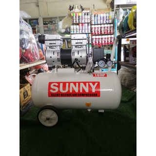 ปั๊มลม ออยล์ฟรี ไม่ใช้น้ำมัน เสียงเงียบ ปั๊มลมเร็ว 1.0 HP SUNNY