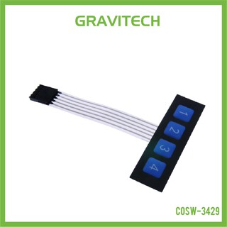 [Gravitechthai]Membrane Switch 4 Square Buttons - Number 1-4