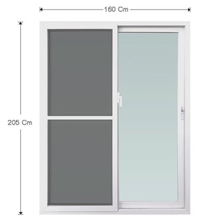 ประตู UPVC ประตู UPVC AZLE S-S มุ้ง 160x205 ซม. สีขาว ประตู วงกบ ประตู หน้าต่าง DOOR UPVC AZLE S-S 160x205cm. WHITE