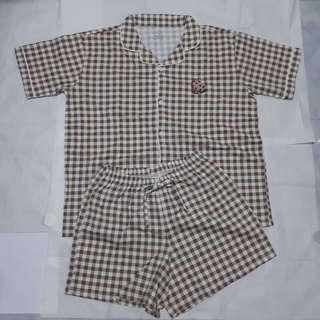 คุ๊กกี้น้ำตาล แขนสั้นBabylovett Breakfast - Pajamas ชุดนอนคุณแม่ คอปกแขนสั้นขาสั้น 37