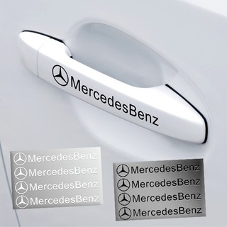 สติกเกอร์พีวีซี ลาย Mercedes Benz สำหรับติดที่จับประตูรถยนต์ 4 ชิ้น