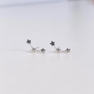 vela.cheeva : *silver925 / triple heart-star earring ต่างหูเงินแท้ รูปหัวใจ/ดาว เรียงกัน 3 ดวง