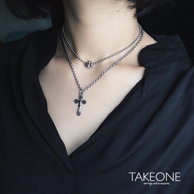 Handmade สร้อยกางเขนสแตนเลส ไม่ลอกไม่ดำ