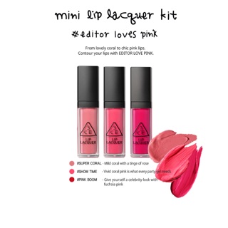 3CE Mini Lip Lacquer Kit #Editor Loves Pink (4.5g x3)