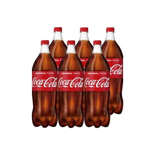 โค้ก เครื่องดื่มน้ำอัดลม 2 ลิตร (6 ขวด) Coke Carbonated soft drinks 2 liters (6 bottles)