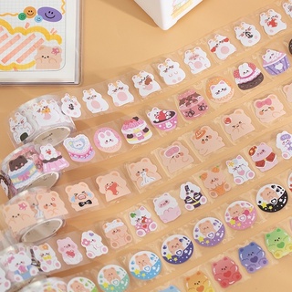 🌟Tiny Sticker Tape สติกเกอร์ม้วน สติกเกอร์พร้อมส่ง สติกเกอร์ม้วนแยกเป็นตัว ไดคัทพร้อมใช้ สติกเกอร์กันน้ำ