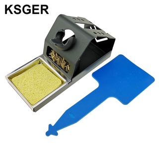 Ksger DIY T12 อุปกรณ์ขาตั้งหัวแร้งบัดกรี โลหะผสมสังกะสี FX9501 OLED สําหรับแผ่นซิลิโคน