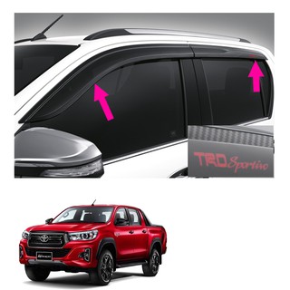 กันสาดข้าง กันสาดประตู สีดำ 4 ชิ้น ของแท้ สำหรับ โตโยต้า Toyota ไฮลักซ์ Hilux รีโว่ Revo ร็อคโค่ Rocco ปี 15 2019