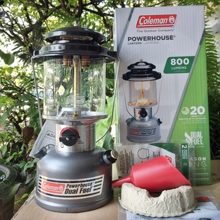 COLEMAN 295A Premium Dual Fuel Lanter ตะเกียง แคมปิ้ง camping โคลแมน ตะเกียง2ใส้ น้ำมันเบนซินขาว ใส้ตะเกียง เต็นท์ tent