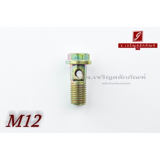 น็อตน้ำมัน Oil Bolt ขนาด M12x1.5x30 แบบ 1 รู