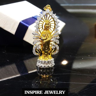 Inspire Jewelry จี้เจ้าแม่กวนอิมฝังเพชร งานจิวเวลลี่ สวยหรู ปราณีต พร้อมกล่องสวยหรู