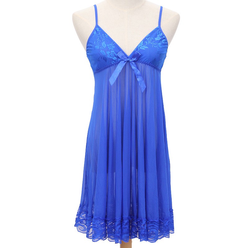 Lingerie Pajamas Transparent Mesh Suspenders Nightdress Lady