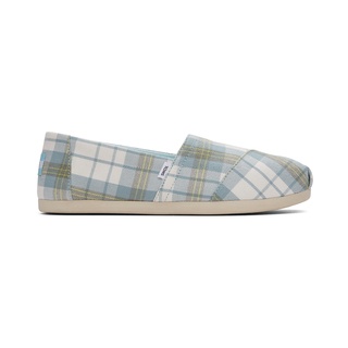 TOMS รองเท้าลำลองผู้หญิง สลิปออน รุ่น Alpargata Mineral Blue Plaid  (B) รองเท้าลิขสิทธิ์แท้