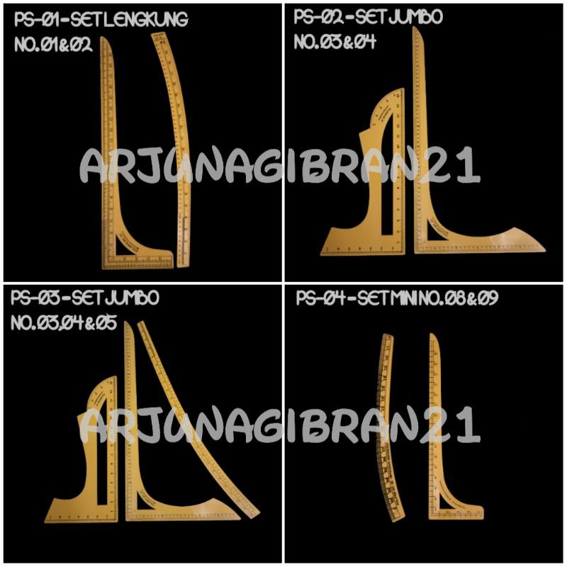 SEWING PATTERN RULER SET PS-01/02/03/04