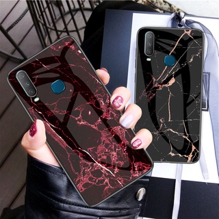 【หินอ่อน】เคสกระจกนิรภัย ซิลิโคนแข็ง สําหรับ VIVO 1901 1902 1903 1904 1906 1915 VIVO1901 VIVO1902 VIVO1903 VIVO1904 VIVO1906 VIVO1915