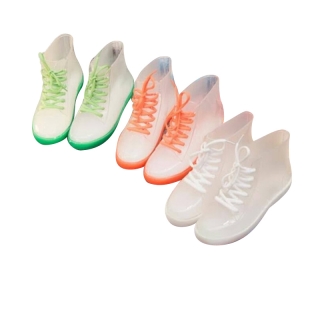 Kuike Sports บูทกันน้ํา รองเท้าบูทสั้นแฟชั่นกันฝน รองเท้ากันลื่นกันน้ำ รองเท้ายาง รองเท้าเจลลี่ใสผู้ใหญ่（สองตัวส่งฟรี！！） SE5281